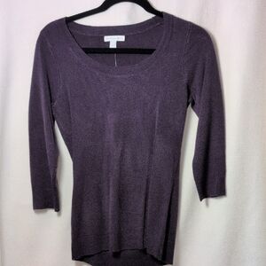 New York & Company Plum Scoop Neck Sweater